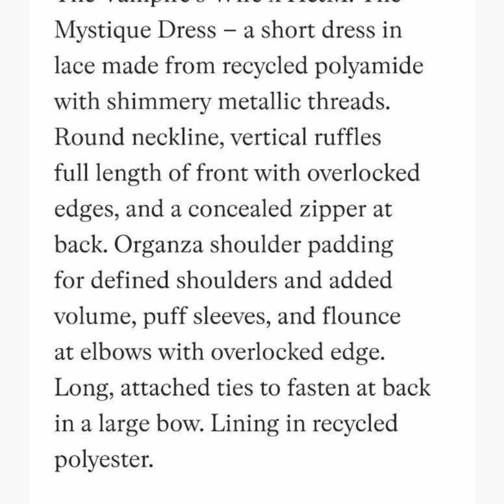 Vampire’s Wife x H&M Lace Dress XS Mystique HOT COLLAB Shimmery Metallic Mini - Picture 8 of 9